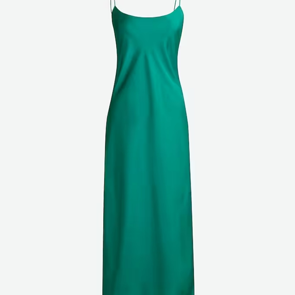 Gwyneth Midi slip dress in luster charmeuse Green Size 18